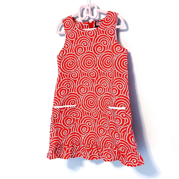 Vineyard Vines Girls Red Rope Swirl Nautical Pattern Dress - Picture 2 of 12